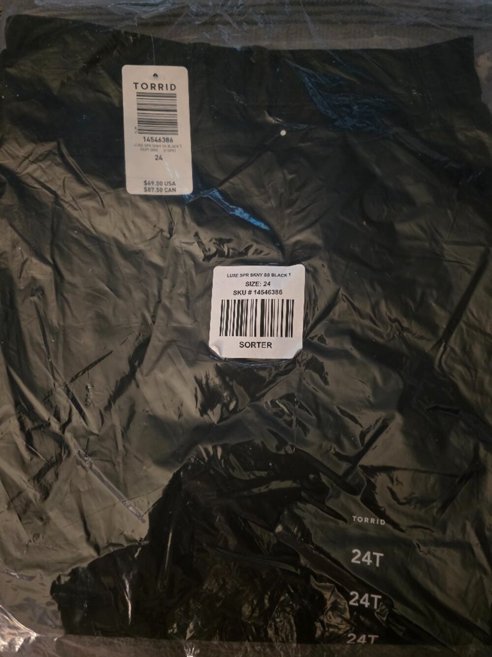 Torrid LOT OF 2 NWT Torrid Midfit High-Rise Super Skinny Jeans Black 24T
